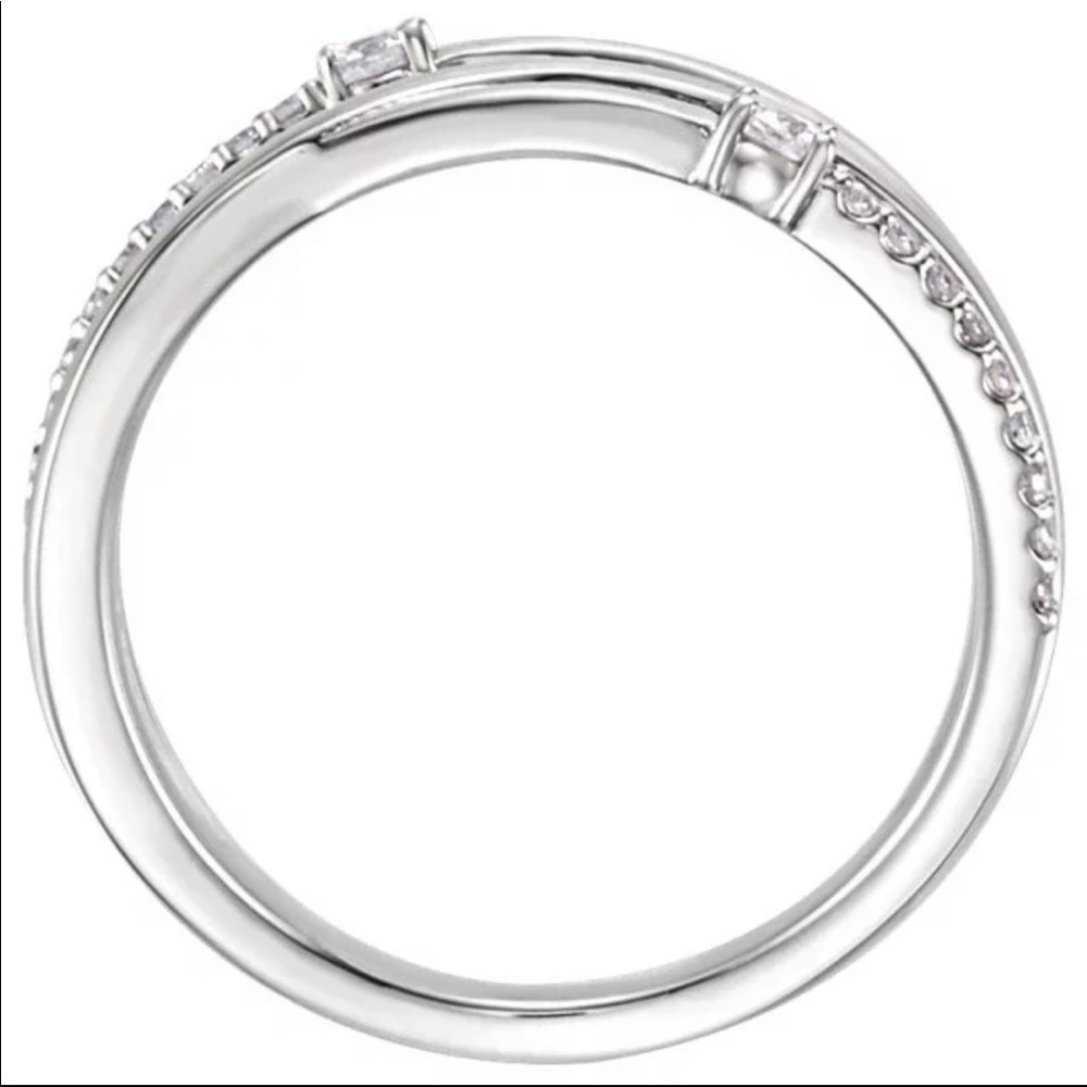 New 925 Silver Stackable Multi Layer Diamond Ring - Picture 5 of 6